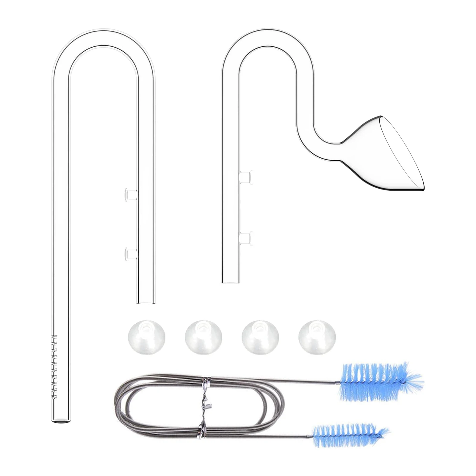 FZONE Aquarium Glass Lily Pipe Kits with Lily Inflow Lily Outflow and Brush for 12/16mm & 16/22mm & 19/25mm Tubing