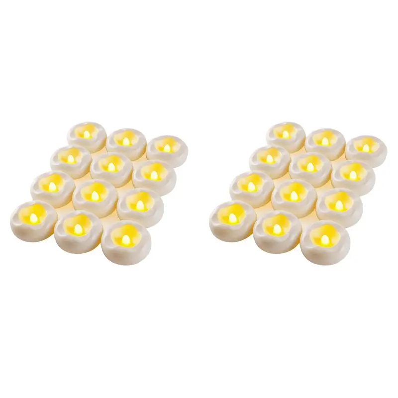 ABYP 24 Pack 2 pouces LED bougie flottante 200 heures activé par l'eau sans flamme bougie flottante pour la décoration de la piscine, mariage