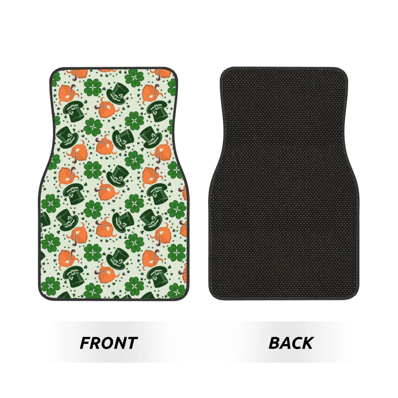 Shamrock Sign St. Patrick's Day Lucky Print Car Floor Mats Durable Car Carpet Mat 4pcs with Anti-Slip Backing Fit for SUV Trucks