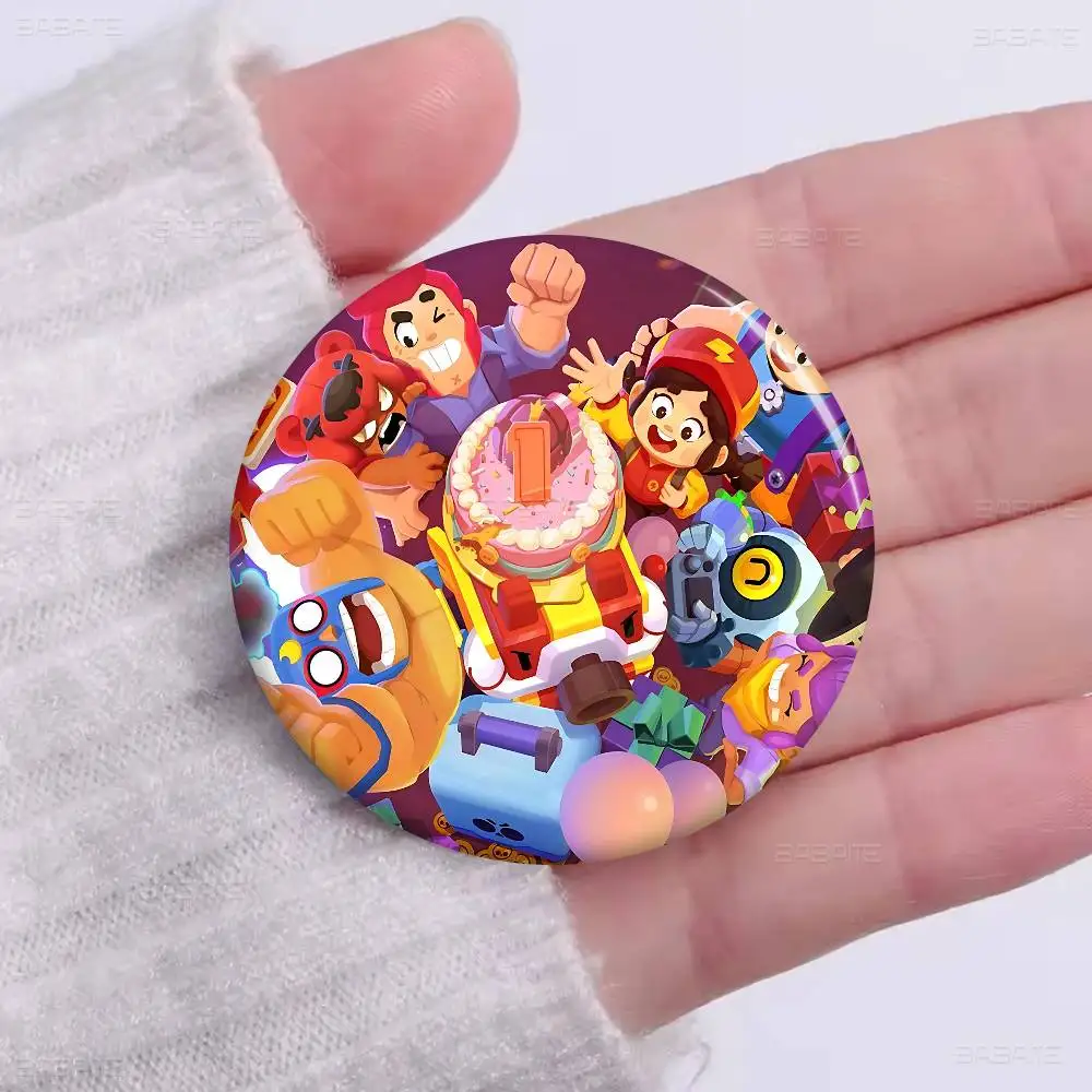 Strategy game B-BRAWL STARS 32/44/58mm Handmade Pin Round Snap-in Brooches for Backpack Cothes Accessories Badge Hat Decoration