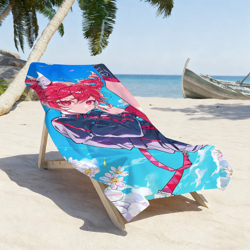 Virtual Singer K-Kasane T-TetoS Towel Sports Quick Dry Travel Camping Gear Sandproof Soft Light Large Beach Towel