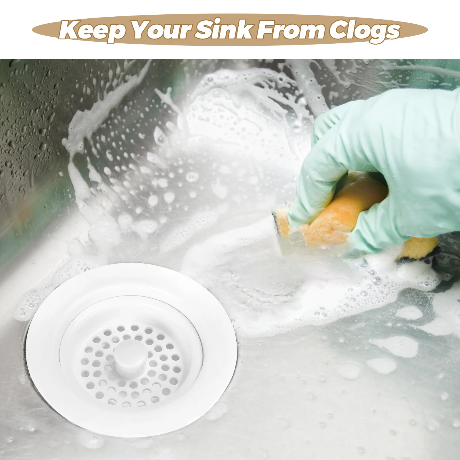 مصفاة حوض المطبخ، سدادة تصريف بلاستيكية عالمية، صائد الطعام، فلتر مضاد للانسداد، تصريف سريع، متوافق مع Rv #5