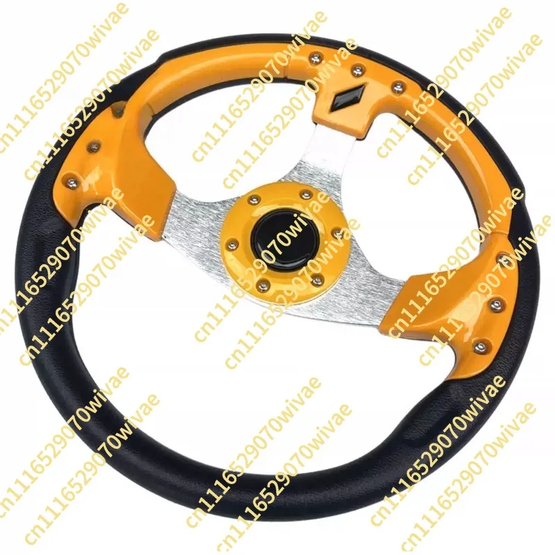 Four-wheel motorcycle accessories Steel pipe kart steering Color with horn Steering wheel Fixed seat Six holes