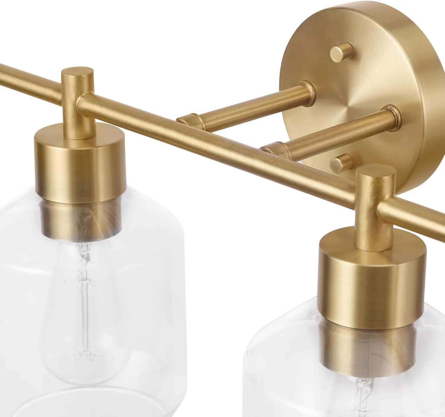 52083 Cannes 4-Light Vanity Light, Matte Brass, Opal Glass Shades, Bulb Not Included