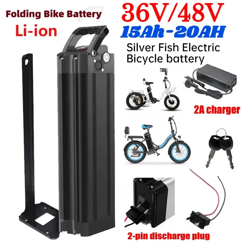 

New Upgrade 48V 36V Folding Bike Battery 20Ah 17Ah 15Ah Built-in Bms for Silverfish 250W-1000W Bafang Motor Kit with 2A Charger
