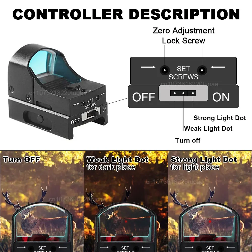 Ram Mini Red Dot Reflex Sight Fit 1913(20mm) Picatinny Rail Tactical Hunting Outdoor Optics 3MOA Sightscope for Rifle