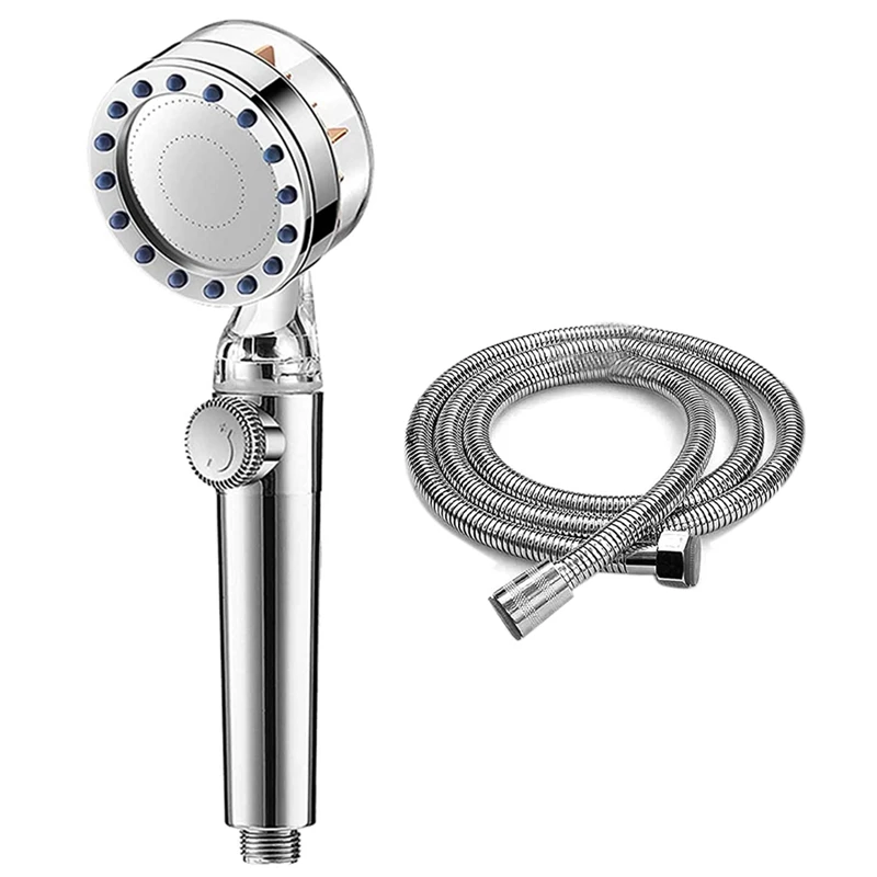 New Shower Head And Hose (1.5M), Universal Replacement Handheld Shower Heads To Increase High Pressure, With Adjustable