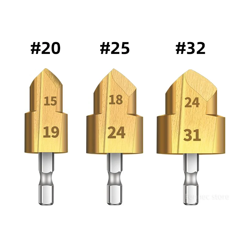 PPR Riser Step Drill Bit 20/25/32 Hexagonal Handle Hand Tools Water Pipe Wrench Set Water Pipe  Reaming Drill Bit Reamer