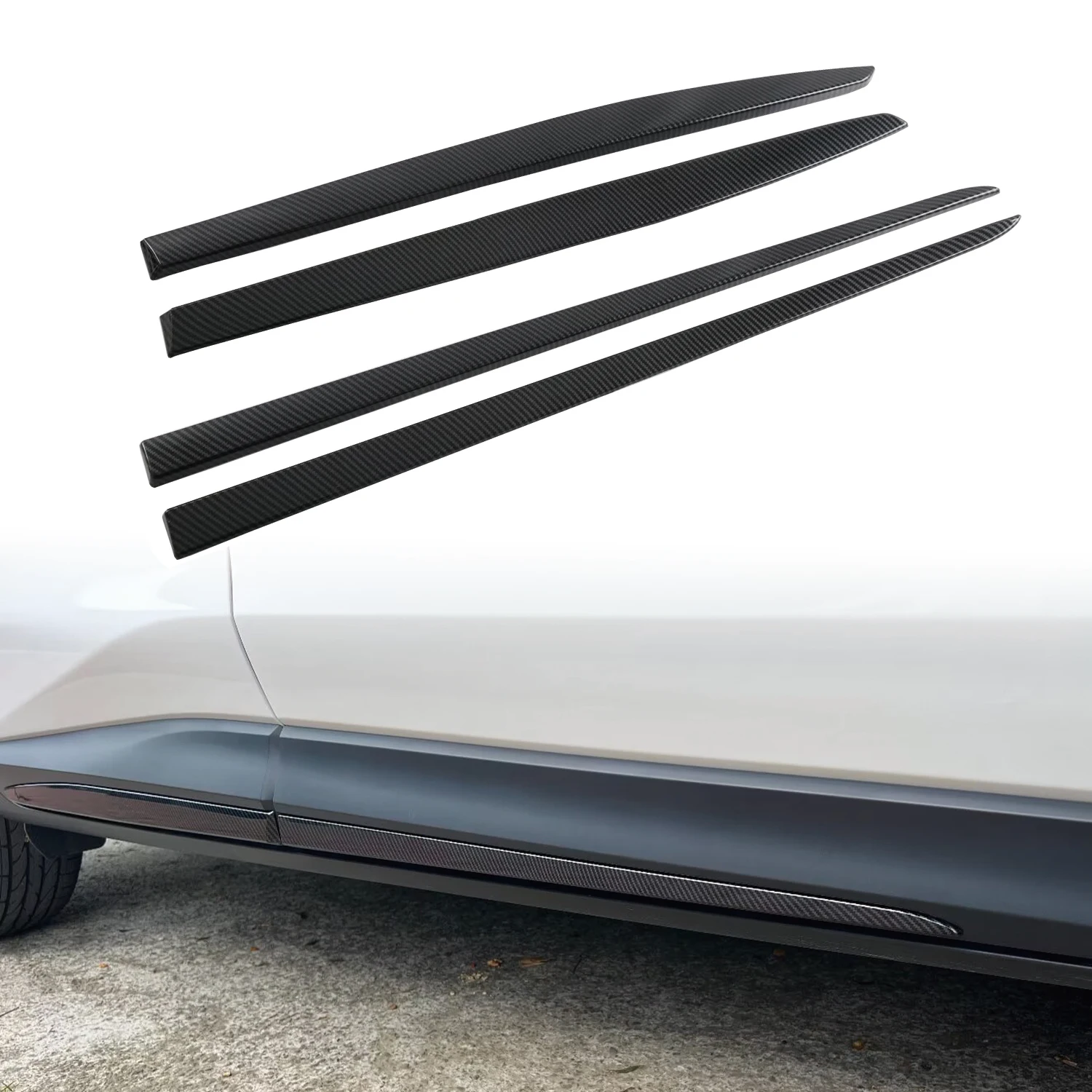 

For Toyota Yaris cross 2024 2025 Carbon Style Exterior Side Door Body Molding Strips Decor Cover Trim ABS Car Accessories 4pcs