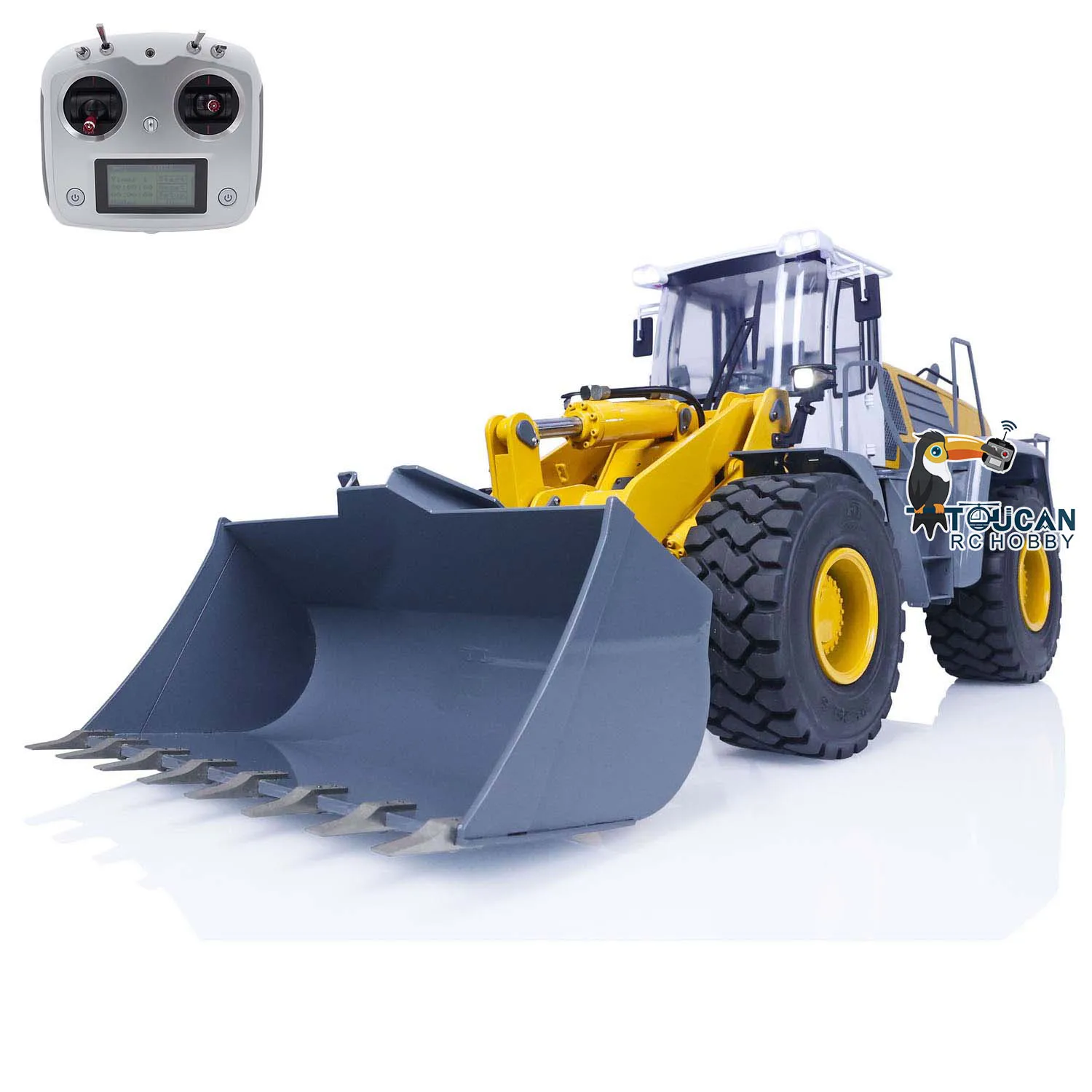 Carregadeira hidráulica de rodas para meninos, Veículos de construção, Som e Luz, Earth Mover Toys, Controle remoto, 1/14, 580, TH22652