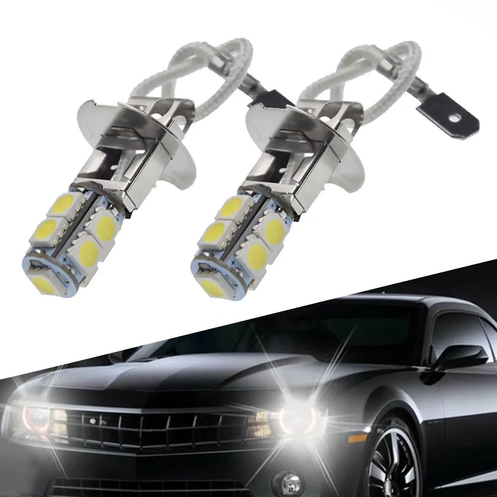 2x Car Fog DRL Headlight Bulb 12V LED H3 Fog Light Bulb White Driving Lamp Flashlight Auto Torches Universal Replacement Lamp