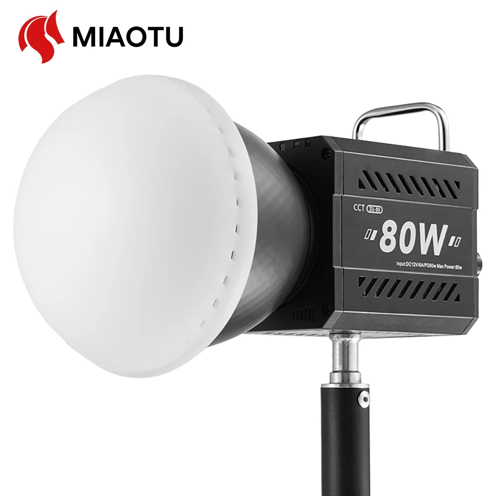 MIAOTU ZU-80 MINI Photography Light LED Live COB Fill light 2700-7500K Professional Video Portable Lampshade Mini Bowens Mount