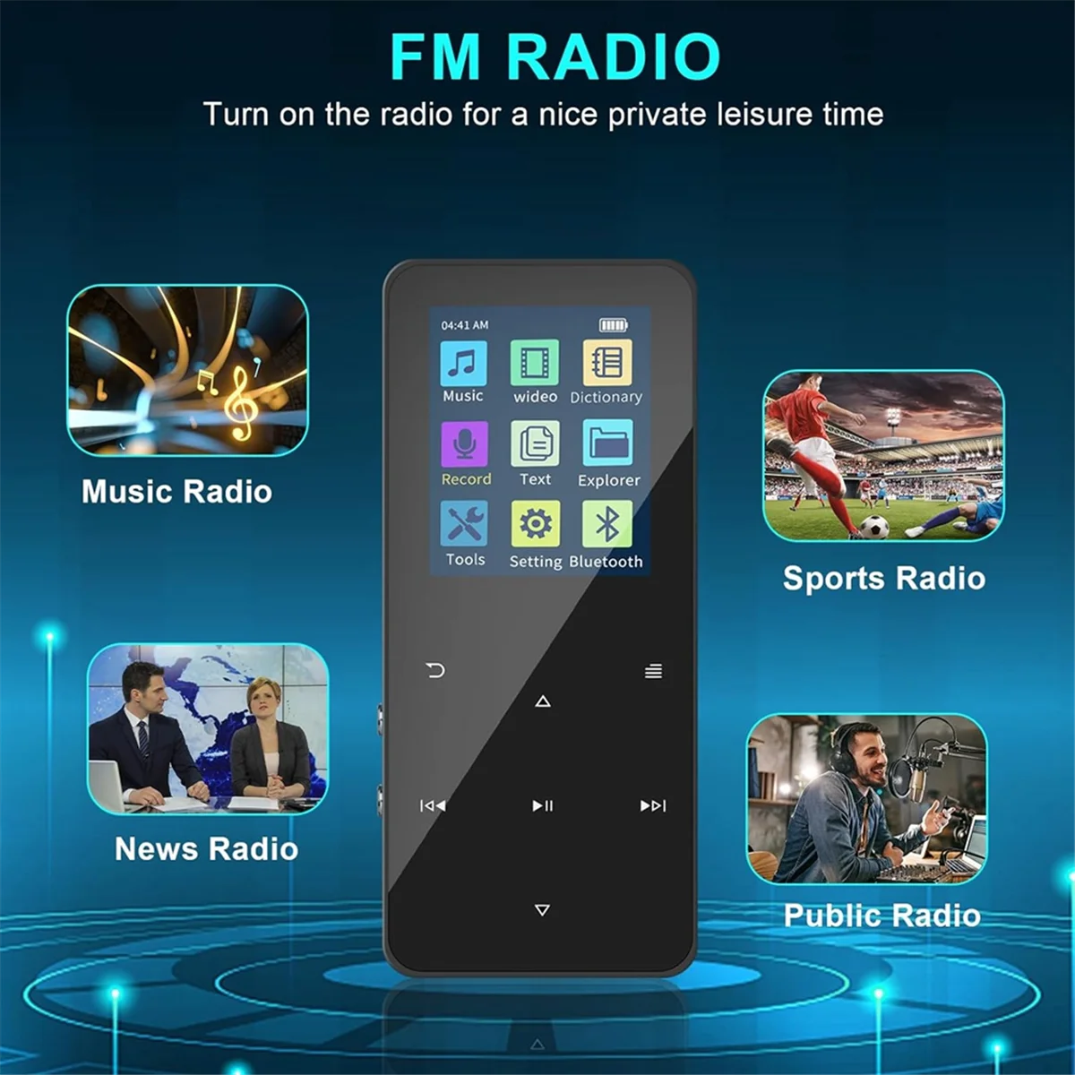 POP-lMP3-плеер, портативный высококачественный музыкальный плеер без потерь Bluetooth 5.2 с картой/динамиком/электронной книгой емкостью 128 ГБ