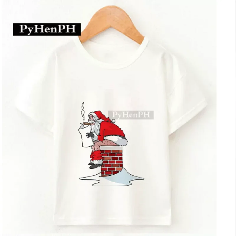 Christmas T-shirt for Kids: Cartoon Santa Claus Christmas T-shirt for boys and girls – Christmas apparel