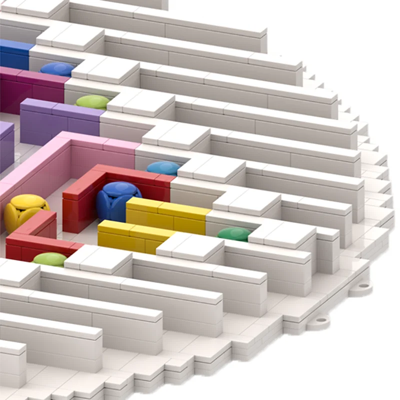 MOC اللبنات قوس قزح المتاهات الملونة نموذج لتقوم بها بنفسك التكنولوجيا الطوب الإبداعية عرض الشارع اللعب الجمعية جمع الهدايا
