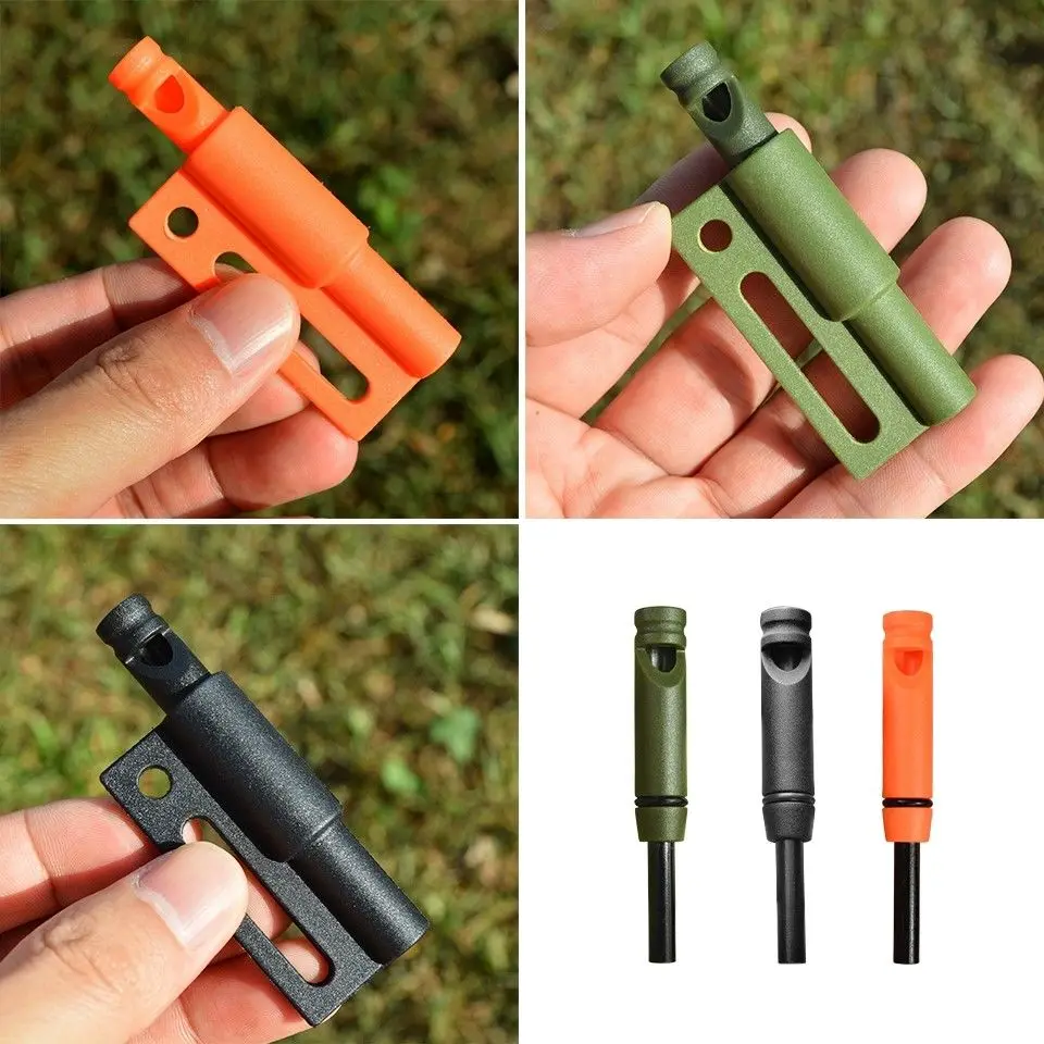 

NEW Multi-functional Outdoor Survival Companion Kit Portable Fire Stick Whistle Small Flashlight Camping Fire Emergency Tool