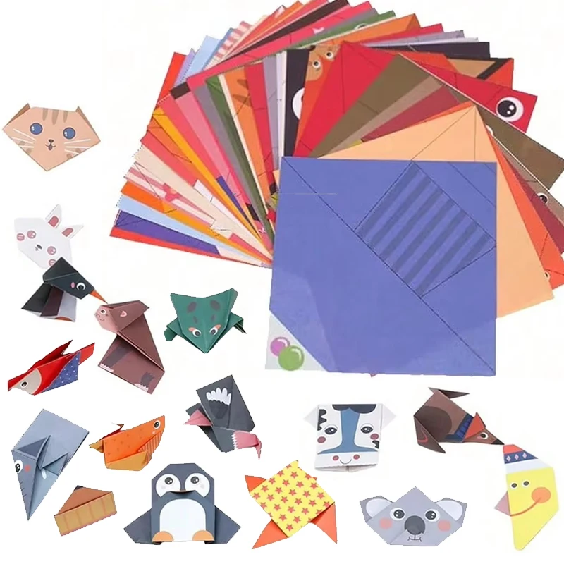 30/96 DIY Children Craft Art Cartoon Animal Origami Paper Montessori Toys Kids Craft  Educational Toy Supplies Beginners Kids Bo