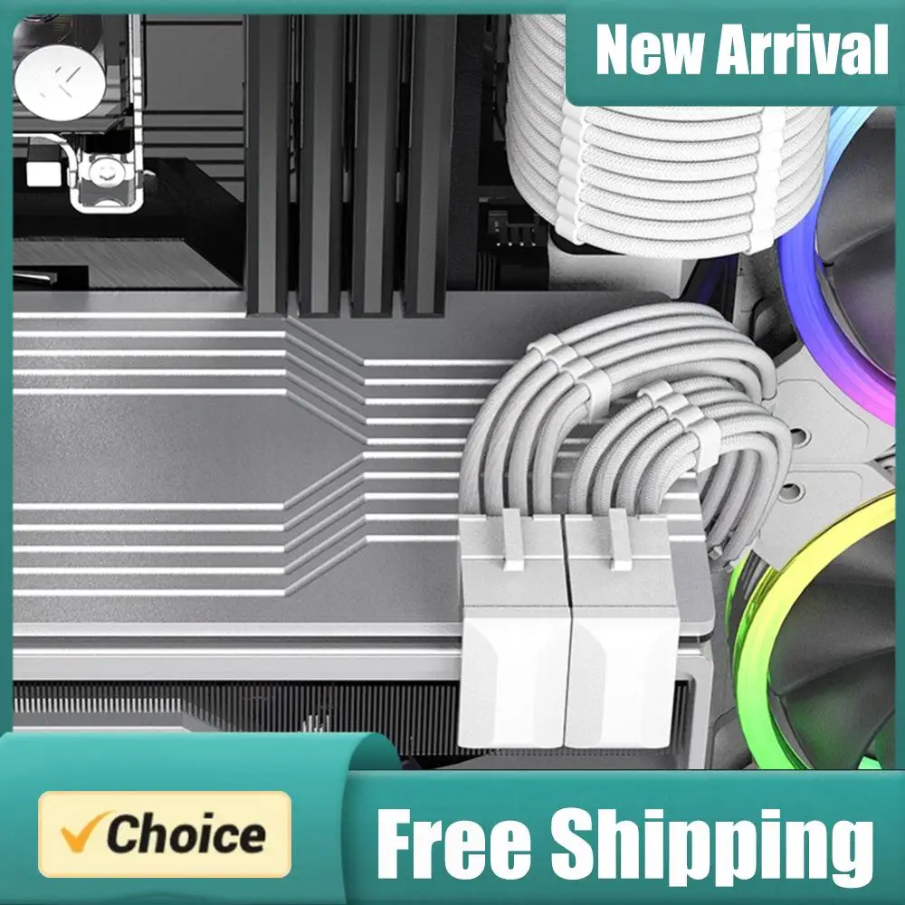 180 Degree Angled Turning Connectors Desktop Computer Accessories 8 Pin Female To 8 Pin Male Fireproof Plastic for Graphics Card