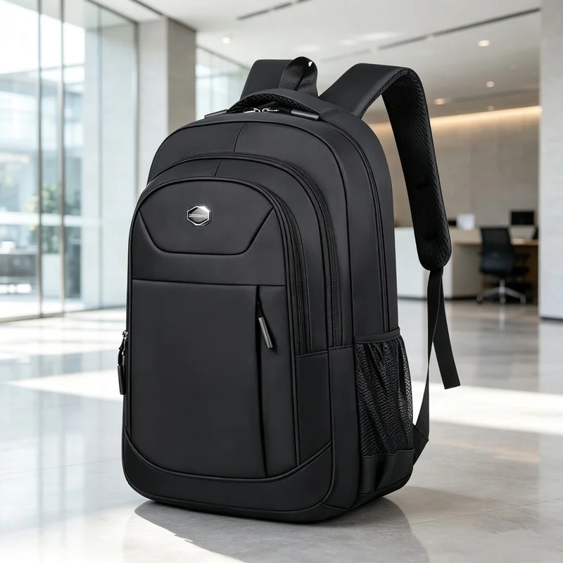 Lightweight Solid Color Casual Backpack, Men Women Double Shoulder Daypack for Commute Travel Daily Use
