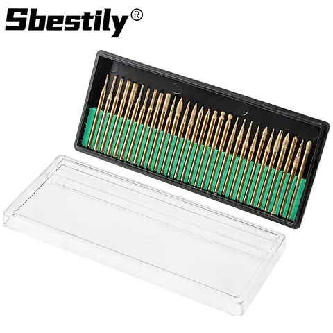 30PCS 다이아몬드 버 비트 드릴 키트 3mm 1/8