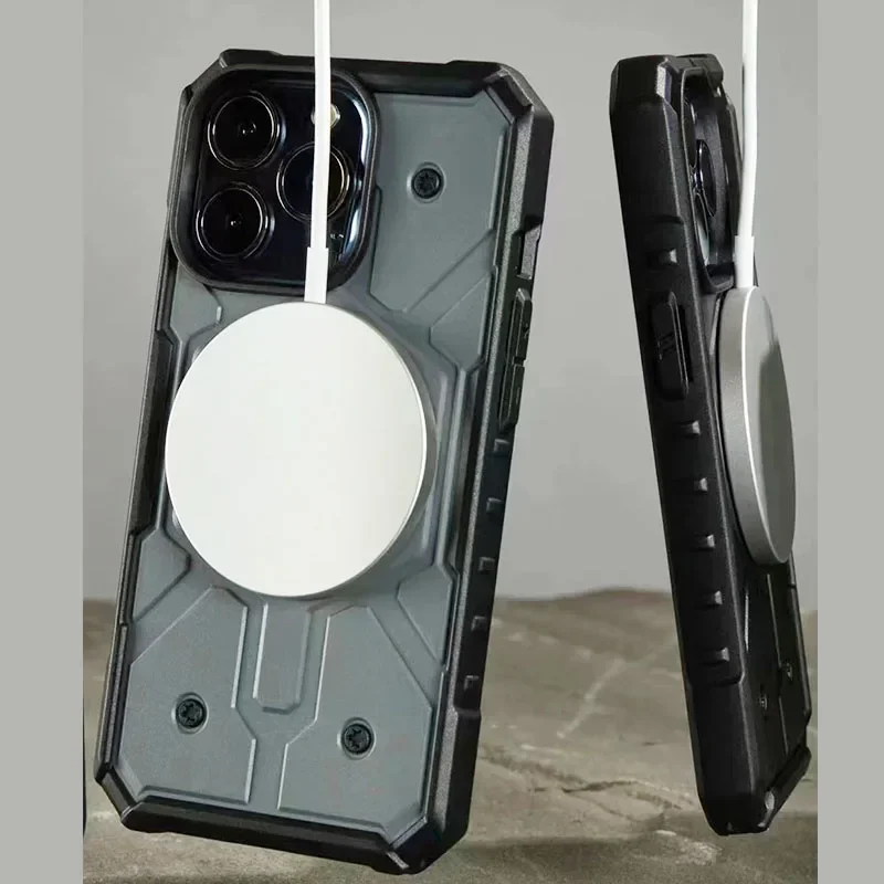 เคสกันกระแทกแม่เหล็ก MagSafe รุ่นหรูหราสำหรับ Apple iPhone 15 16 Pro Max 13 12 14 Plus 14Pro 15Pro