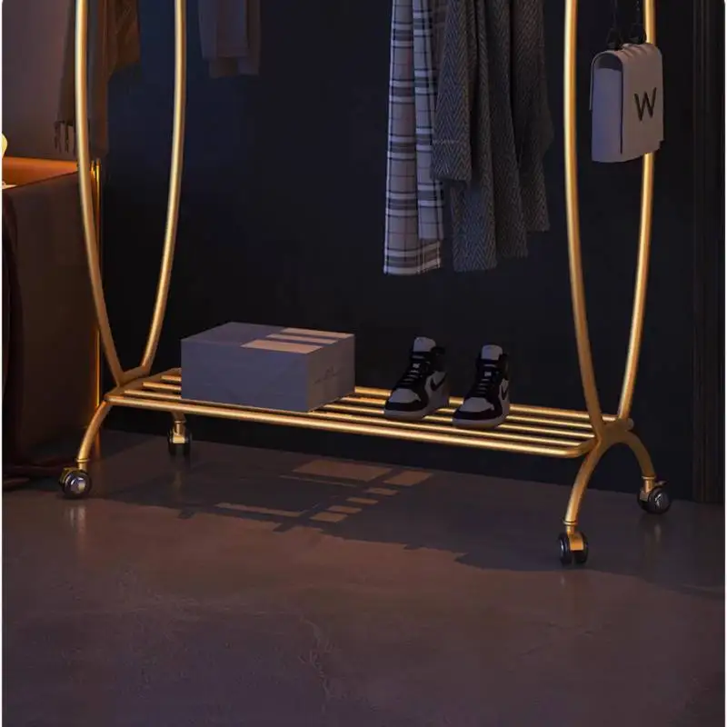 رفوف ملابس Glod منخفضة المستوى أرفف تجفيف رف ملابس قائم حديث تصميم شقق أثاث غرفة Perchero De Ropa #5