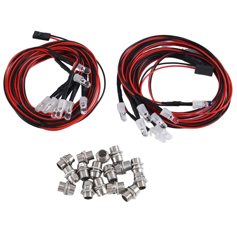 MACH-8 المصابيح 5 مللي متر RC مصباح ليد مجموعة عدة ل 1/10 RC سيارة شاحنة الزاحف RC نموذج الانجراف سيارة العلوي الضوء الخلفي عدة الأبيض والأحمر #2