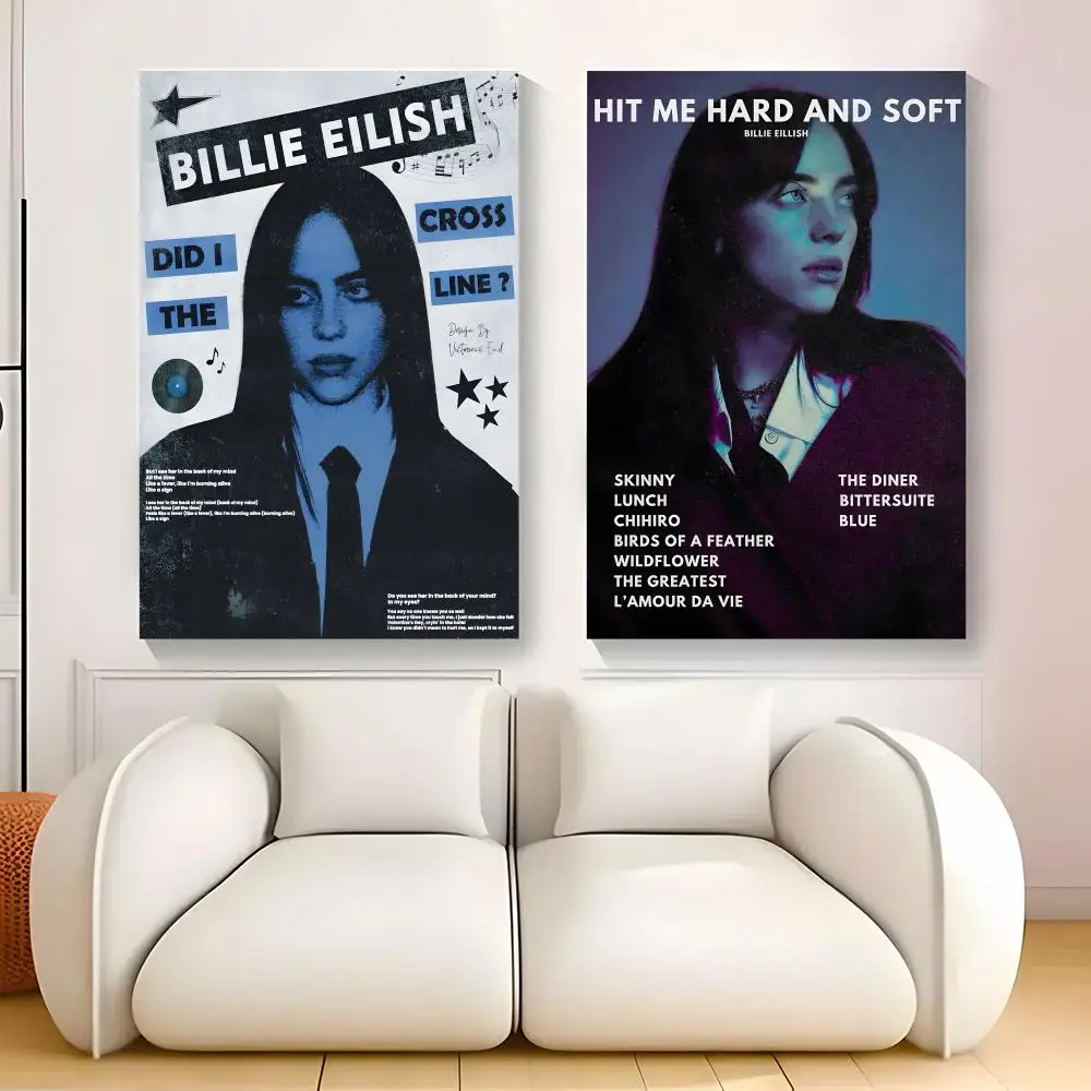 Painting Calligraphy Exhibition B-Billie Eilish Fashion poster photo oil painting canvas synthetic fiber for living dining room