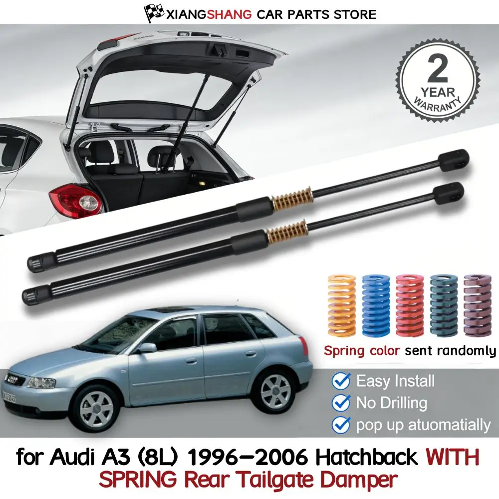 

2pcs Rear Auto Open With Spring Damper for Audi A3 (8L) 1996-2006 Hatchback Tailgate Trunk Boot Gas Charged Gas Struts