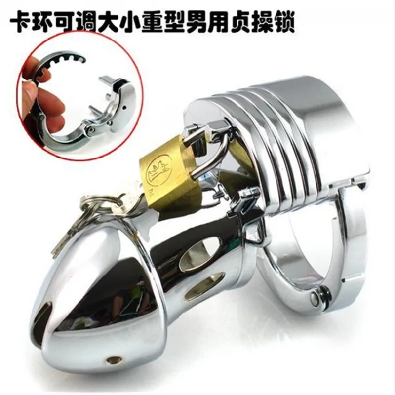 Adjustable Male Penis Chastity Lock Ring Delay Ejaculation Cock Cage Erection Adult Sex Toys Men Dick Sleeve Juguetes Sexuales