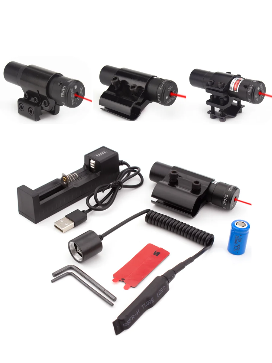 Red Dot Laser Sight with Barrel Mount and Picatinny Rail Mount Hunting and Fishing Laser Battery Included