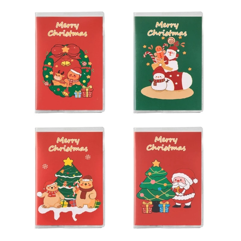 4Pcs Pocket Notebook Christmas Holiday Themed Notebooks for Student Adult Small Notepads Journal 128Pages Lined Paper