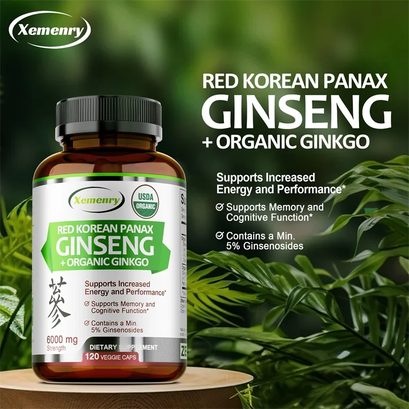 Korean Red Panax Ginseng - Increase Muscle Mass, Boost Energy Production, Improve Mood, Increase Endurance, and Performance