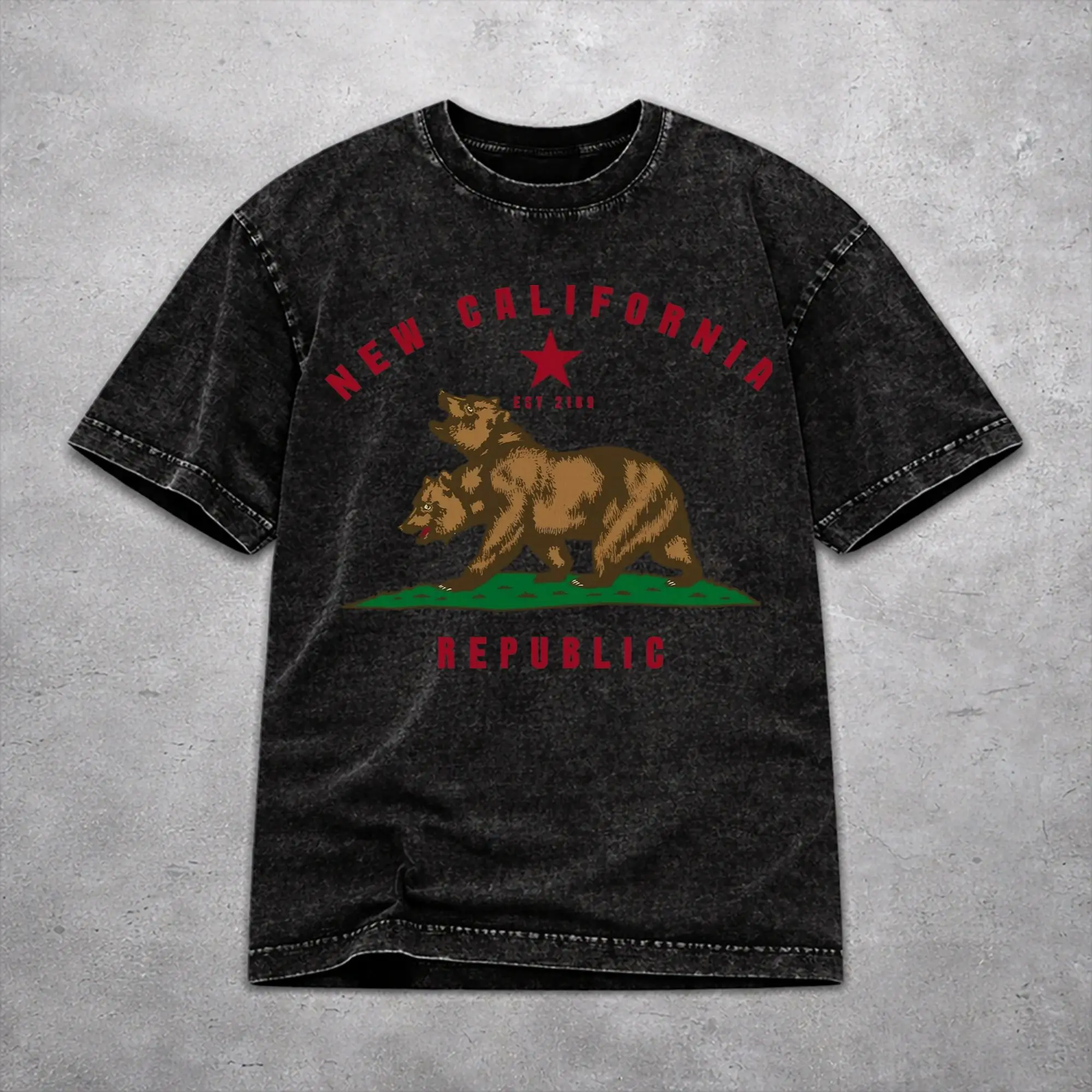 Republic California T Shirt Washed Style For Men Women Cotton T-Shirts Tee Clothing