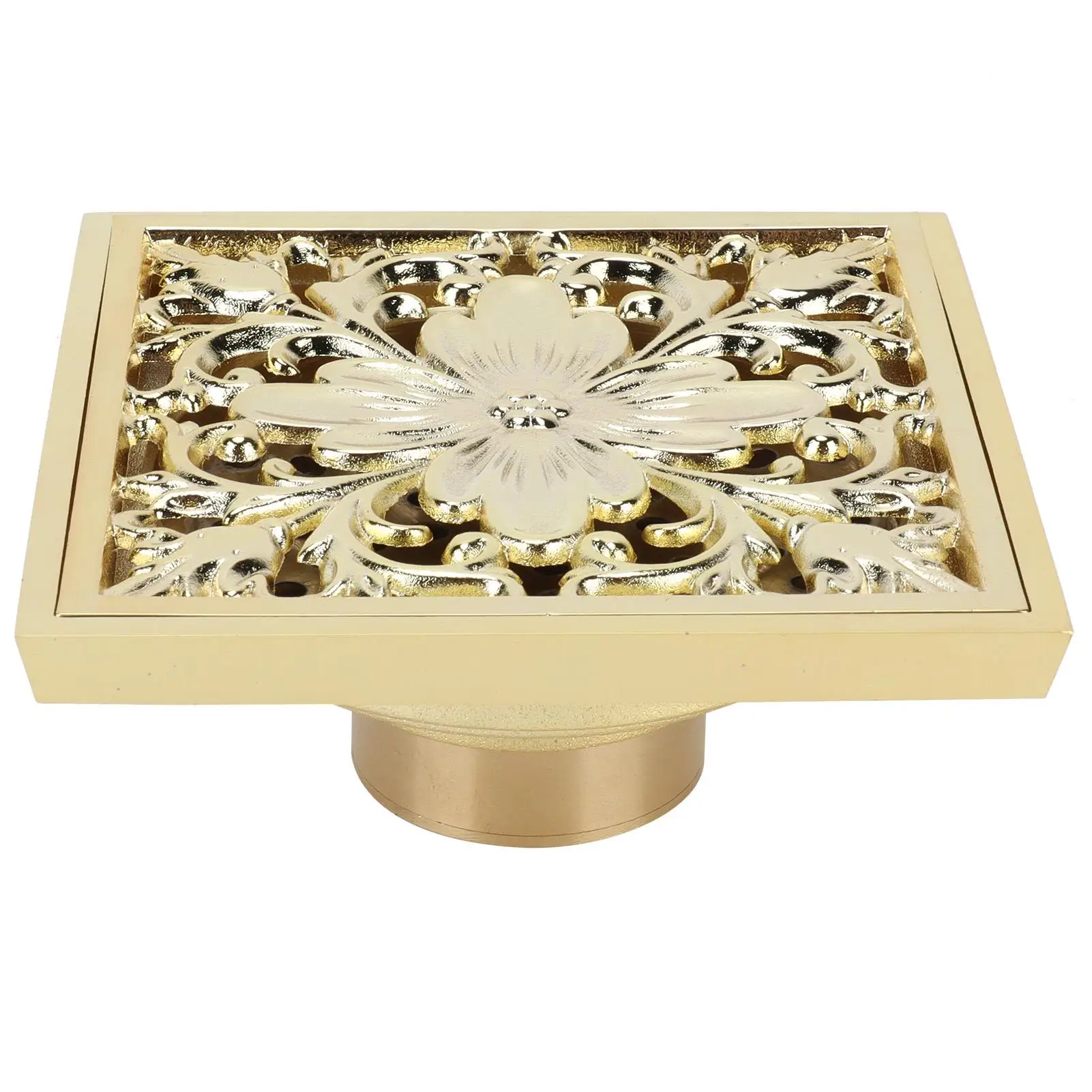 Bathroom With Antique Brass Euro Style Shower Floor Drain - Deodorant, Anti-Clogging Sewer Strainer, Bathroom Cover Grate