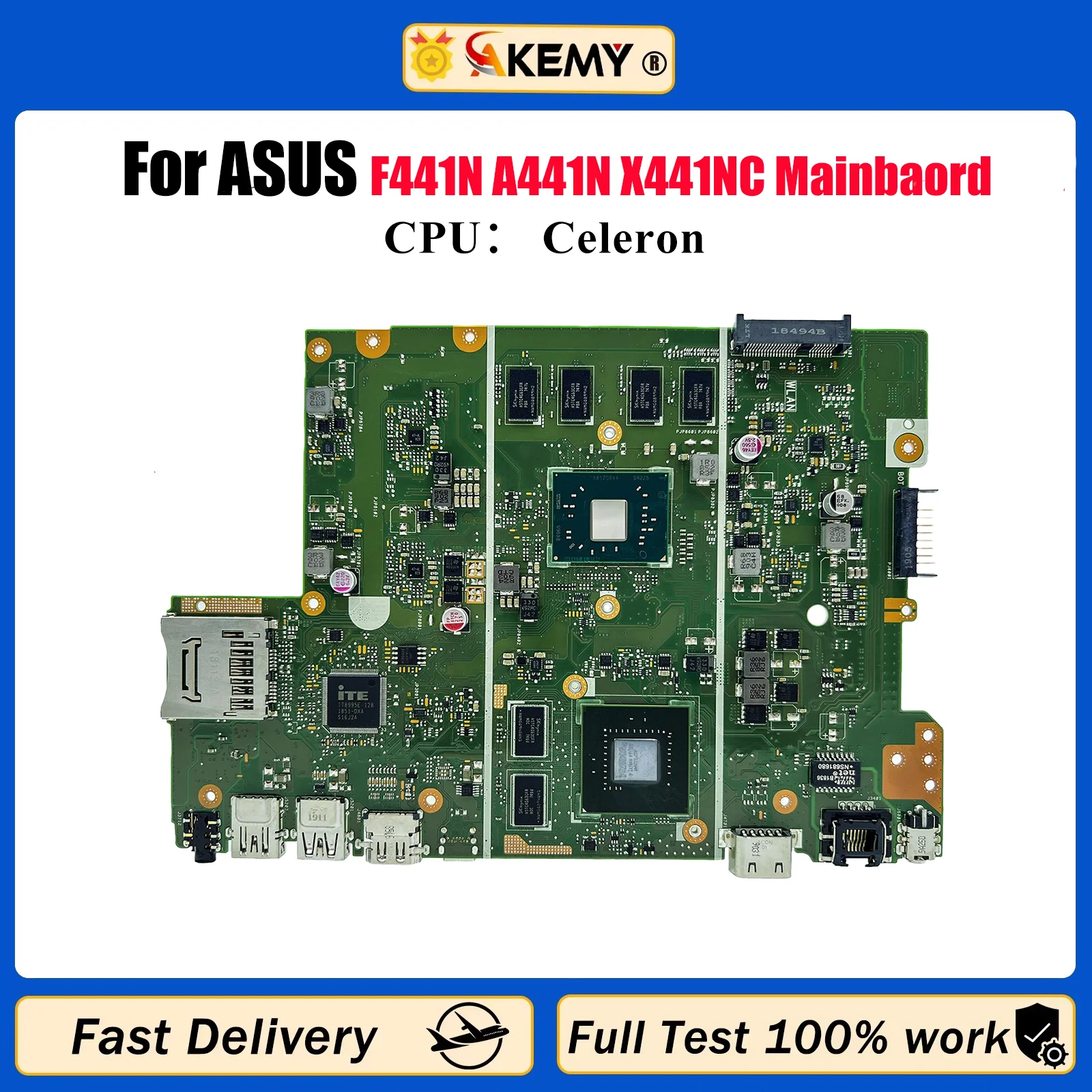 

Материнская плата для ноутбука X441NC для ASUS VivoBook X441N F441N A441N X441NC, материнская плата для ноутбука с процессором Celeron, 100% тестирование, ОК, быстрая доставка