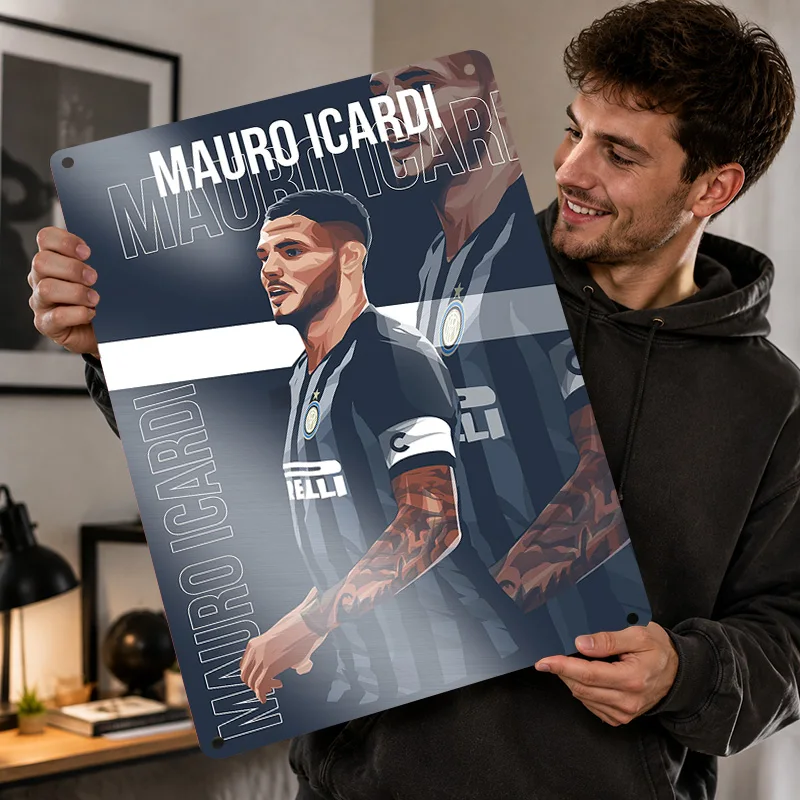 Mauro Icardi Printed Posters Personalized Metal Sign Sporting Legacy Design Wall Art For Game Room Bedroom And Football Fans