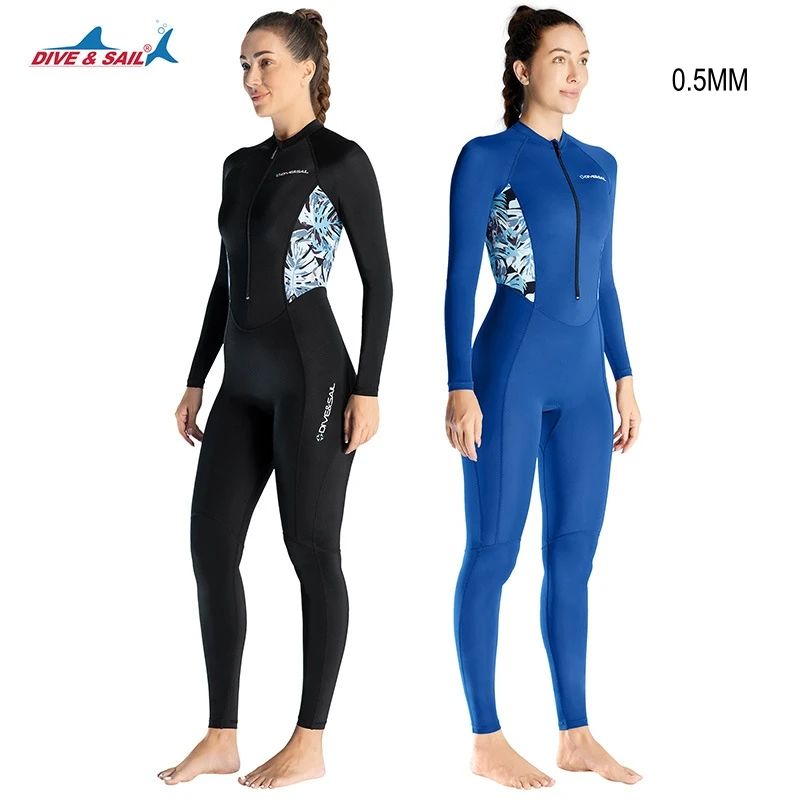 

Women Full Body UV Protection UPF50+Spearfishing Swim Diving Suit One Piece Long Sleeve Front Zipper Beach Surfing Rash Guard