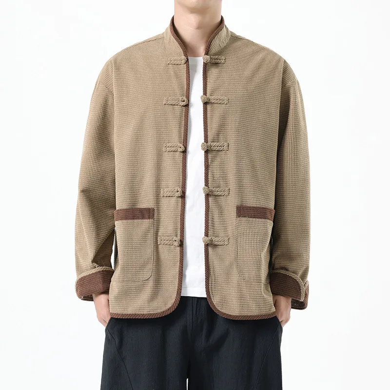 Autumn and Winter New Chinese Style Men's Retro Trendy Jacket New Chinese Retro Tang Style Coat