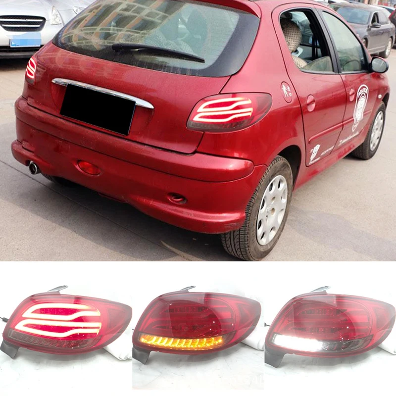 Car LED Red Tail Light Rear Turn Signal Brake Stop Bumper Fog Lamp For Peugeot 206 206CC 2004 2005 2006 2007 2008