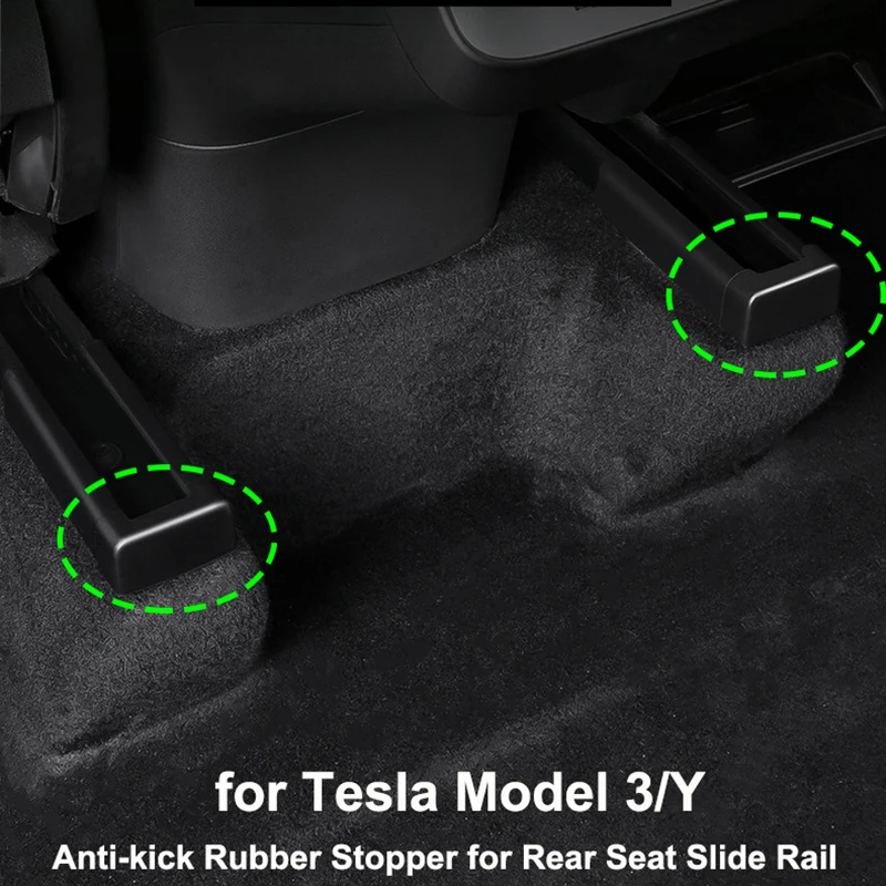 ModelY 2023-accesorios interiores para Tesla modelo 3 Y, carril deslizante de asiento trasero, piezas de protección de enchufe de goma suave, 2022, 2021, modelo Y