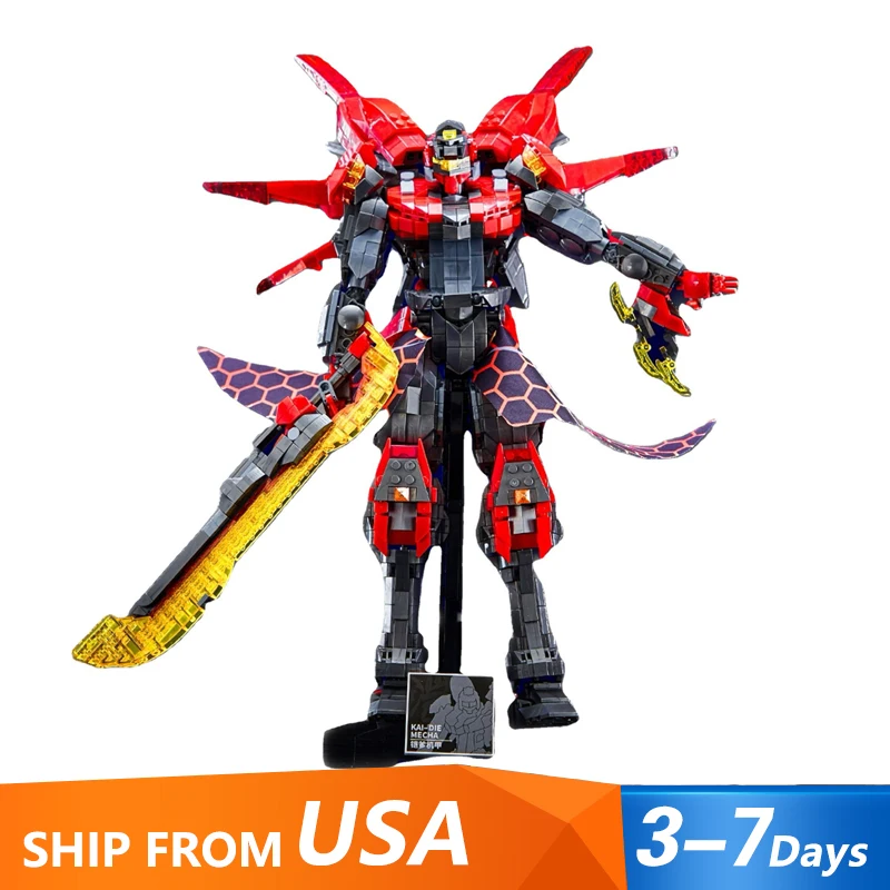 

2365PCS MOC Kaiadie Mecha Building Blocks Sets Creative Anime Figure Free Raid Red Mech Man Model Brick Puzzle Toys Children's