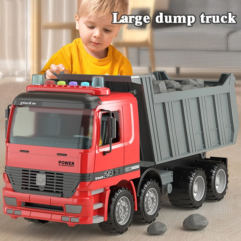 Large Lights Music Inertial Dump Truck Children\'s Toys City Engineering Vehicle  Gift For The Boys