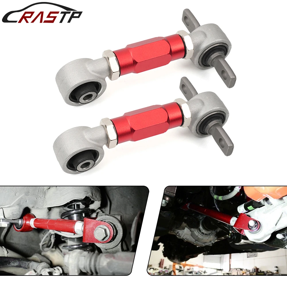 RASTP-New Rear Adjustable Suspension Camber Kit Dog Bone Adjustable Control Arm For Honda Civic EK EG CRX 1988-2000 RS-LTB002