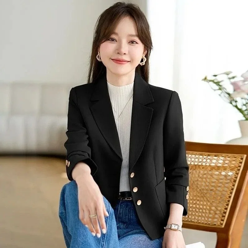 New Arrival Premium Elegant Cropped Suit Jacket Women Trendy Smart Casual Top