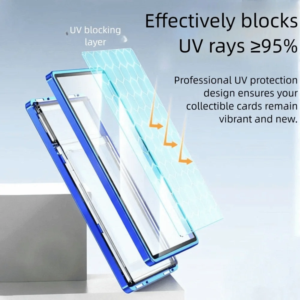 Aluminium Frame /CGC Graded Cards Protector Transparent Double-sided Glass Card Protective Case UV Protection Durable