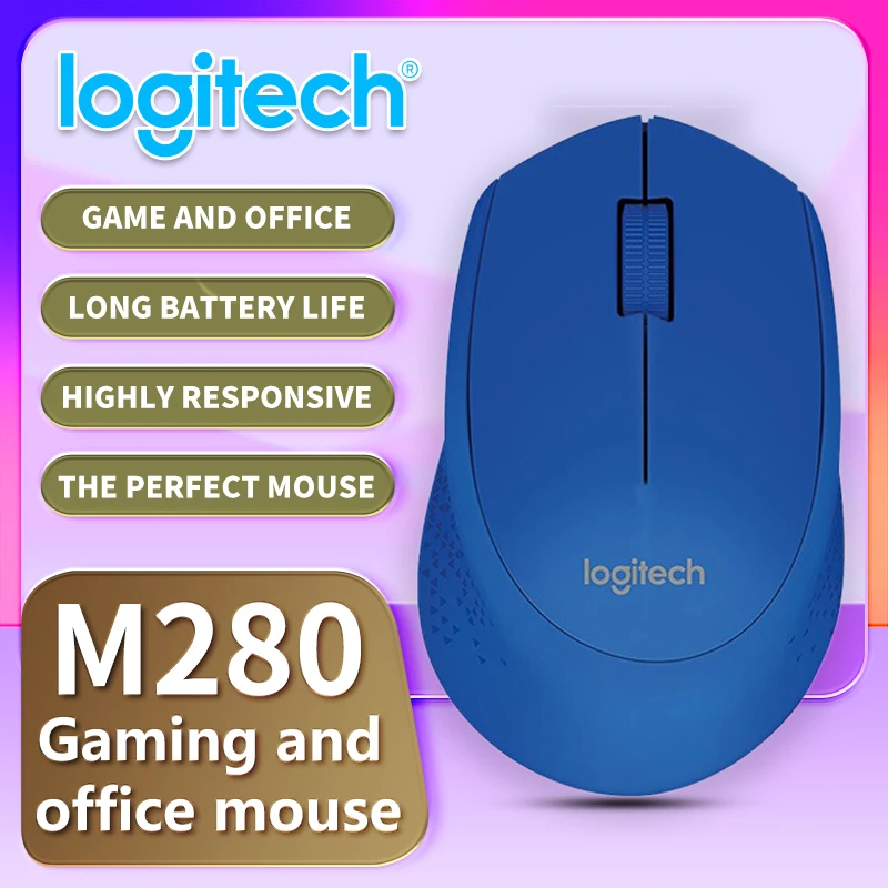 Logitech M280 Wireless Gaming Mouse, Quiet and Compact, Ergonomic Design for Business Offices and Gaming