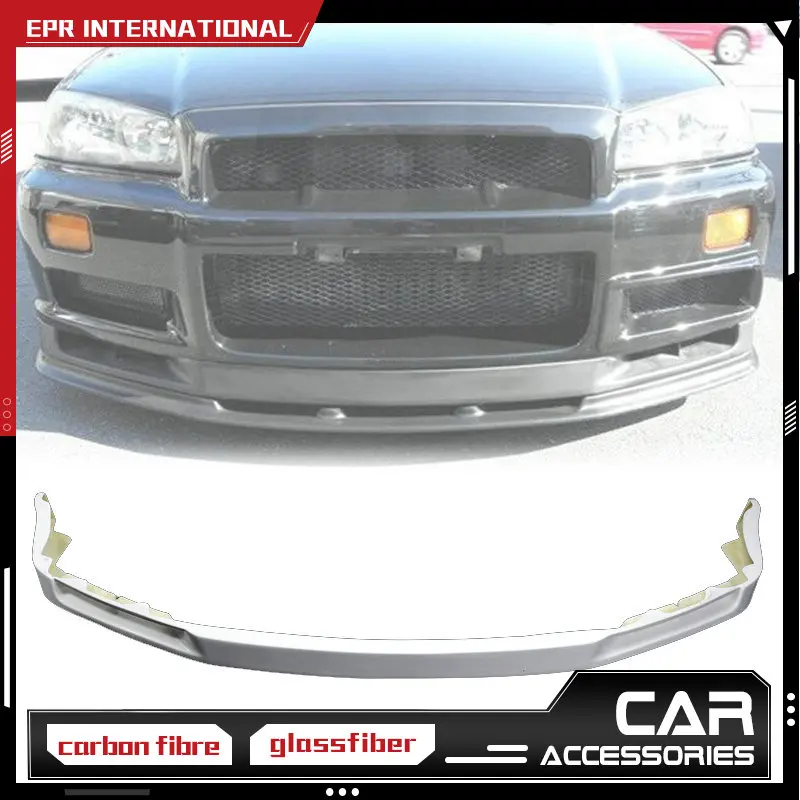 

OEM Standard FRP Fiber Glass Front Bumper Middle Lip Fiberglass Splitter Kit Drift Part Fit For Nissan Skyline R34 GTR