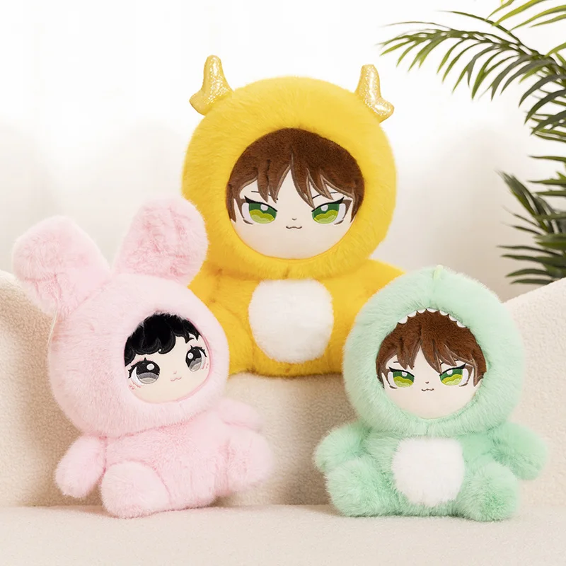 

Cute Cartoon Fluffy Doll Plush Toy Kawaii Stuffed Animals Round Dinosaur Bunny Throw Pillow Dolls Anime Soft Kids Toys for Girls