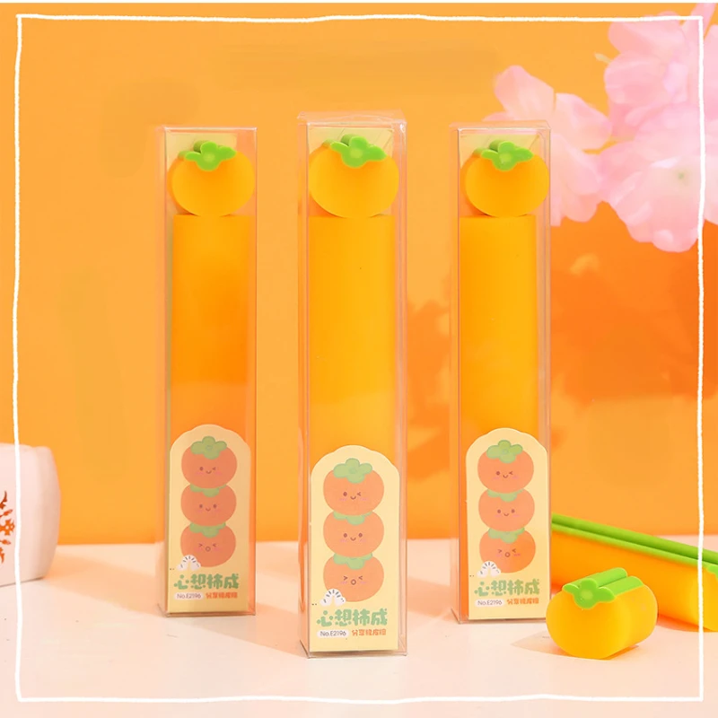 1 piece of cute fruit persimmons can be sliced and shared eraser student school supplies school supplies kawaii pencil